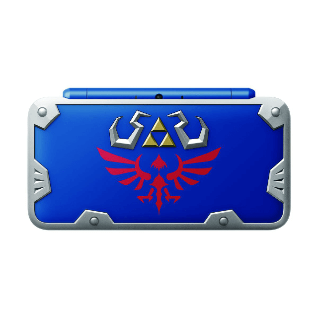 New Nintendo 2DS LL Hylian Shield Edition box art for Nintendo 3DS